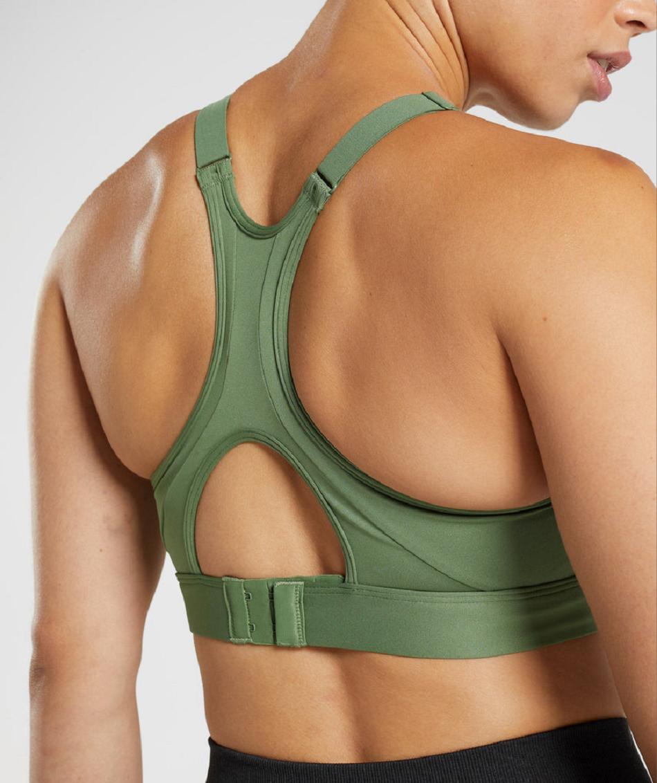 Sujetadores Deportivos Gymshark High Neck High Support Mujer Verde | CO 2075EBC